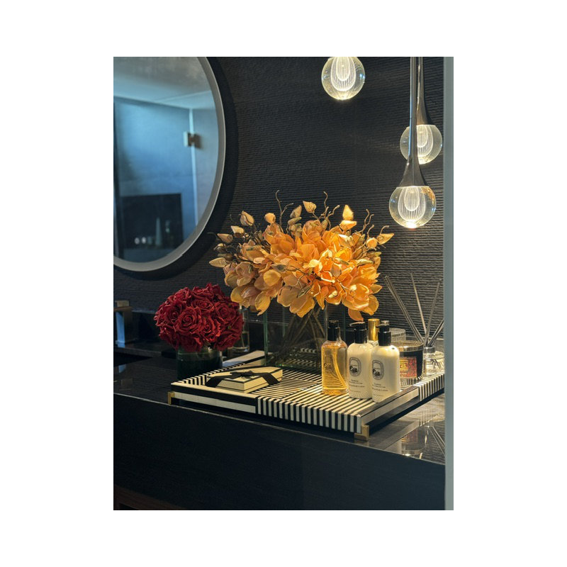 Magnolia Arrangement in Vase, Orange