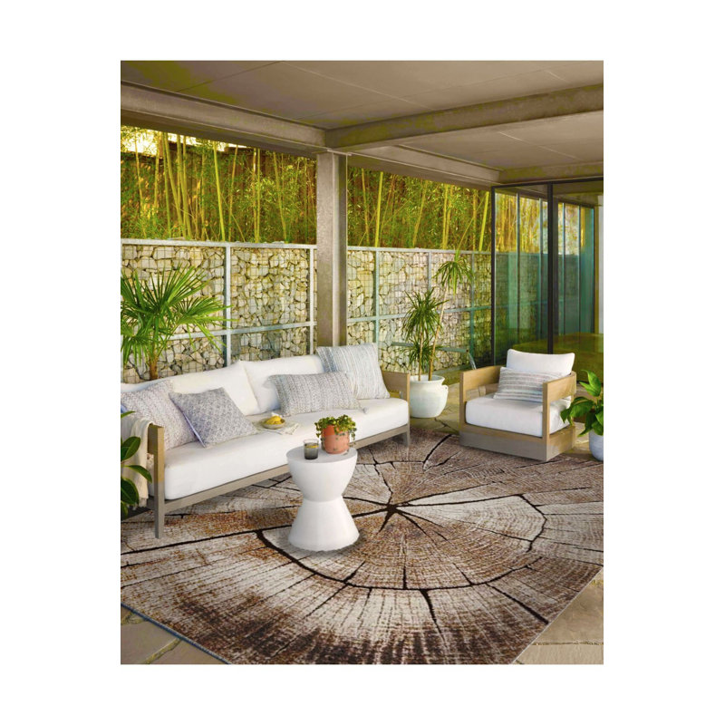 Tapis tissé à motif de bûches lavable à la machine, Sous-tapis rectangulaire de 3 pi 3 po x 4 pi 11 po