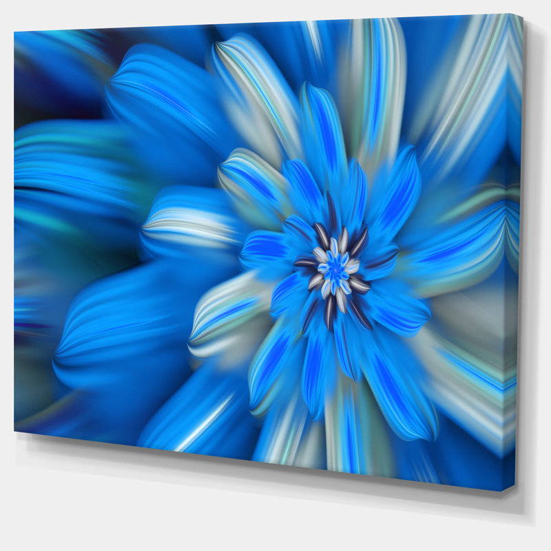 "danse exotiques des pétales de fleurs bleues" , impression sur toile, H 20 po x l 20 po x P 1 po