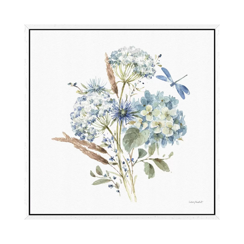 Bohemian Blue VIA 1 Piece Painting on Canvas, 45.72cm H x 45.72cm W x 3.81cm D, White Framed