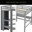 Lit mezzanine double avec tablettes multifonctionnelles et bureau sous le lit-1368682919