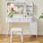 Modern Makeup Vanity Desk With LED Lights & Mirror, 4 Drawer Dressing Table Set With Stool, 3 Colors Dimmable Brightness, Space-Saving For Bedroom,-1049718138