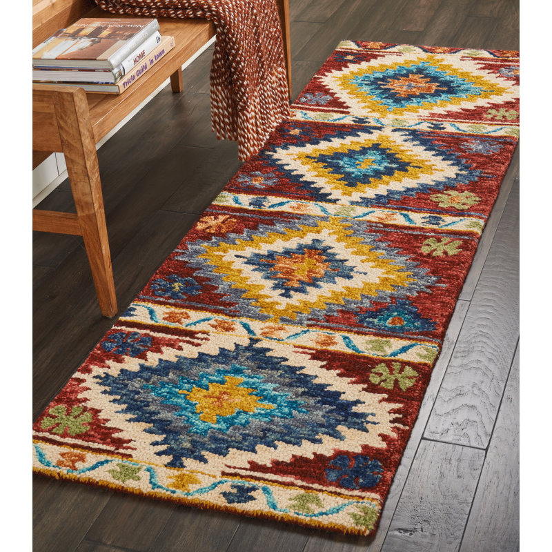 Abhijeet Wool Southwestern Indoor Rug, Runner 2'3" x 7'6"