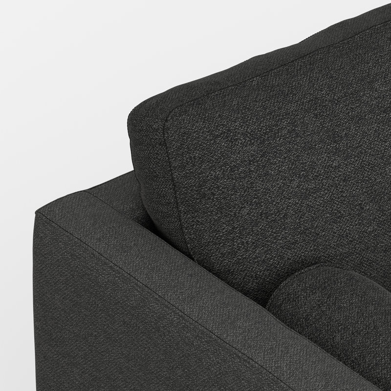 Morrison Charcoal Grey Fabric Mid-Century Modern Sofa with Removable Cushions