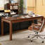 Bureau rectangulaire brun en bois massif avec 2 tiroirs-1293828958
