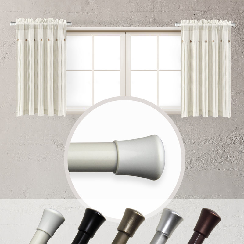 Tringle à rideaux double réglable 12 "à 20" 0,625 ", Blanc