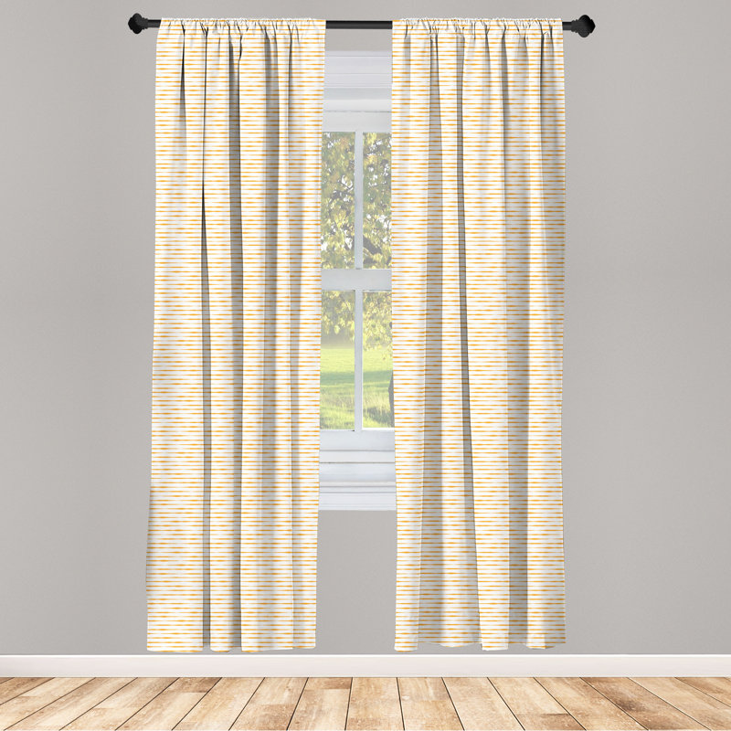 Striped Semi-Sheer Rod Pocket Curtain Panels, 28" x 95"