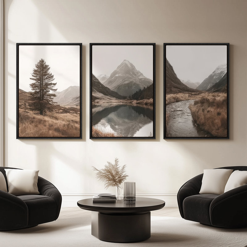 Framed Canvas wall Art, Vintage Abstract Wall pirnts for Bedroom, 36" H x 24" W, Black