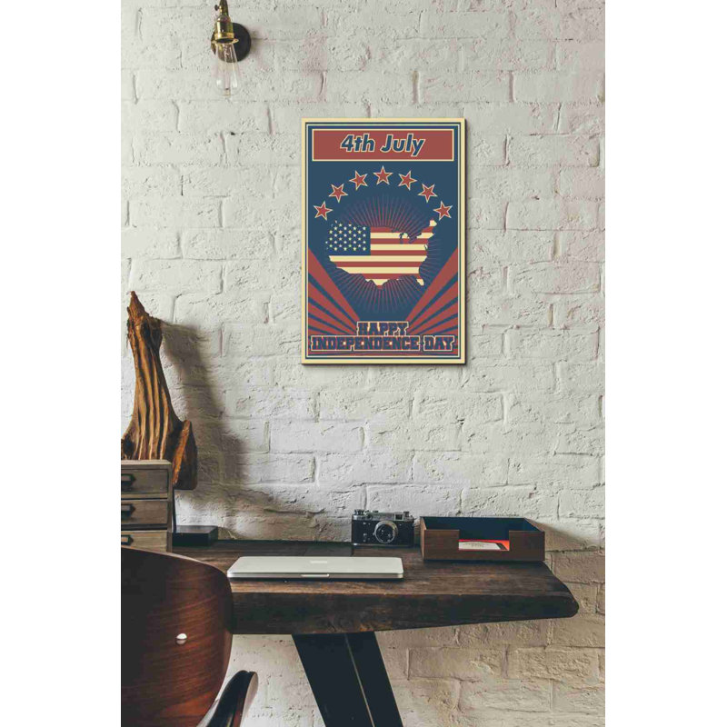 «Independence Day USA», art mural sur toile, H 18 po x l 12 po x P 0,75 po