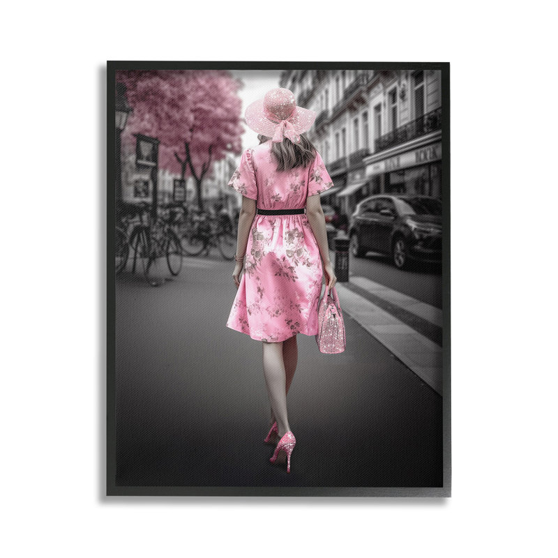 Femme branchée, giclée d'art par ZiweiLi, Giclée encadrée noir minuit, H 30 po x l 24 po