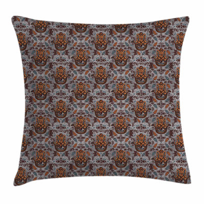 Evil Eye Boho Hand of Fatima Square Pillow Cover