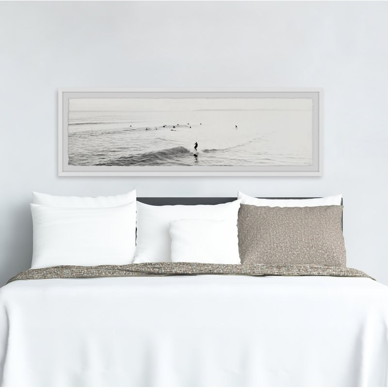 Surfing Small Waves II - Single Picture Frame Panoramic Print, 25cm H x 76cm W x 3.81cm D