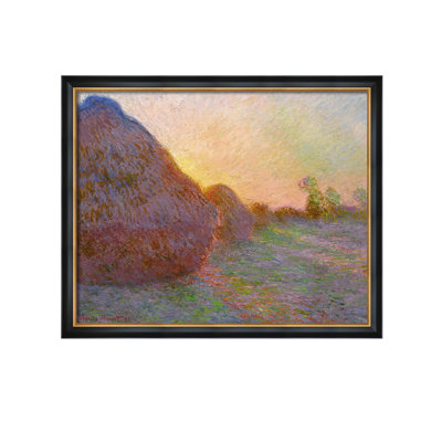 Grainstacks 1890 by Claude Monet Canvas Wall Art, Giclee Canvas Prints for Home Decor