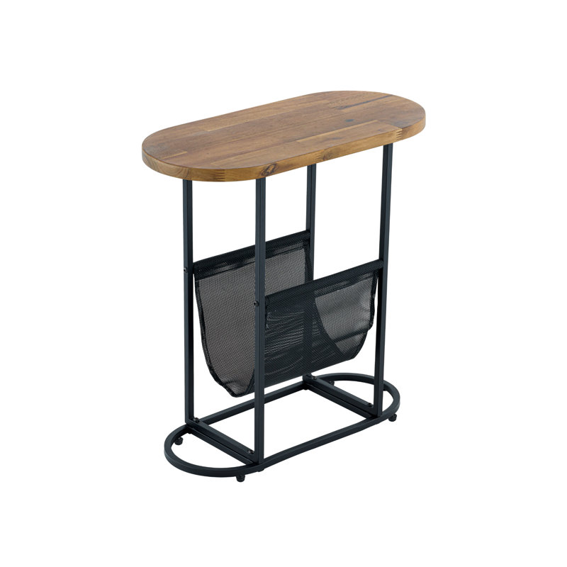 Table de bout avec rangement en bois massif Steriana