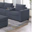 Ensemble modulaire rembourré moderne en velours côtelé fonctionnel avec causeuse à un bras, console et repose-pieds pour le salon-1427885782