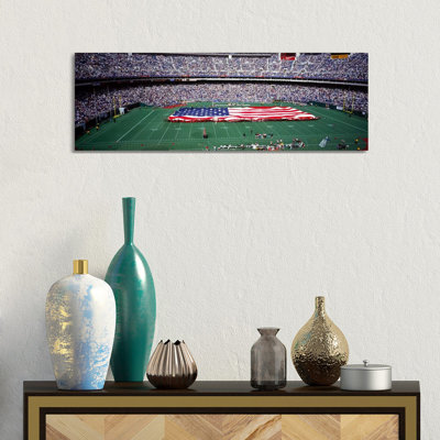 Spectator Watching a Football Match, Veterans Stadium, Philadelphia, Pennsylvania, USA 1 Piece Wrapped Canvas Panoramic Wall Art
