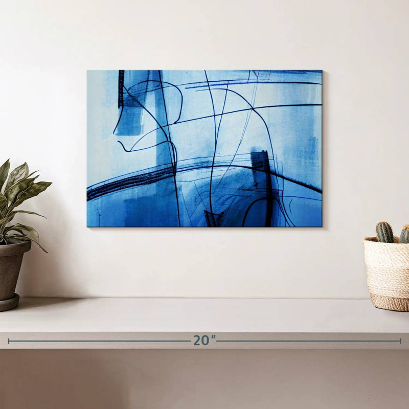 Lignes bleues abstraites Avery