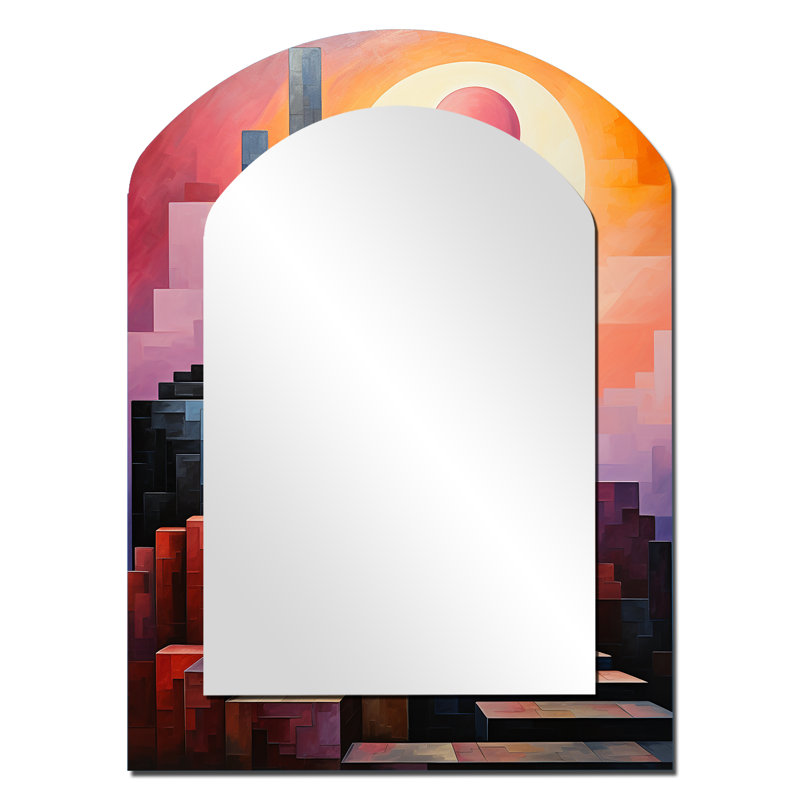 Monuments dévoilés «Sunsets I» - décor de miroir mural arche Monuments, 34 po x 25 po