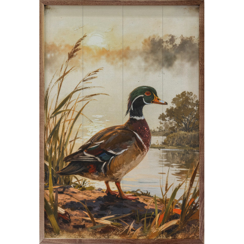 Wood Duck By Water, 16" H x 10" W