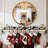 Metal Frame Beaded Decorative Round Wall Mirror-222715116-222715117