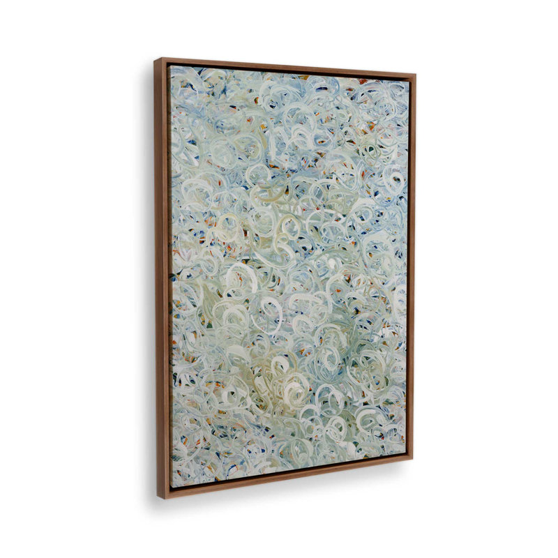 Unfinished Letter Green by Teodora Guererra Art Print, 48" H x 36" W, Floater Framed Print without Mat Canvas, Brown