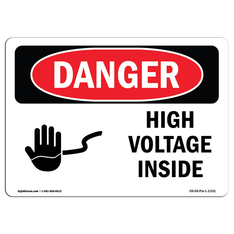 Panneau intérieur haute tension, H 18 po x l 24 po x P 0,1 po