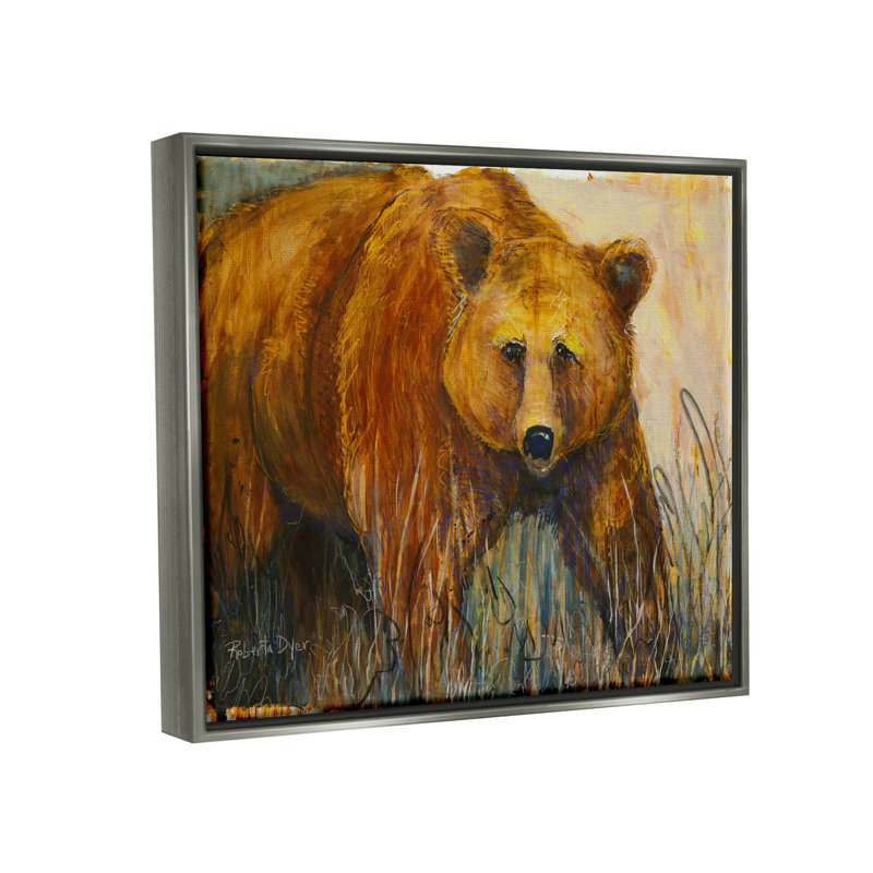 Ours moderne, giclée par Roberta Dyer, H 17 po x l 21 po x P 1,7 po, Cadre flottant doré