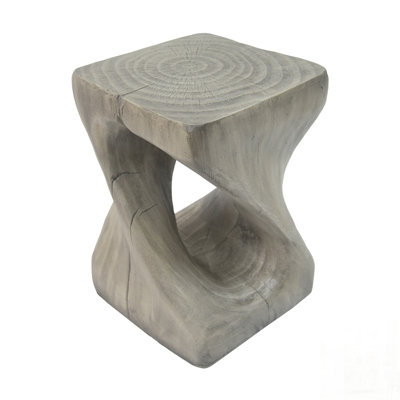 Twist Shape Side Table with Wood-like Texture, Durable and Versatile for Indoor and Outdoor Use