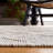 Natura Hand Woven Wool/Cotton Geometric Rug in Ivory/Black-684956681
