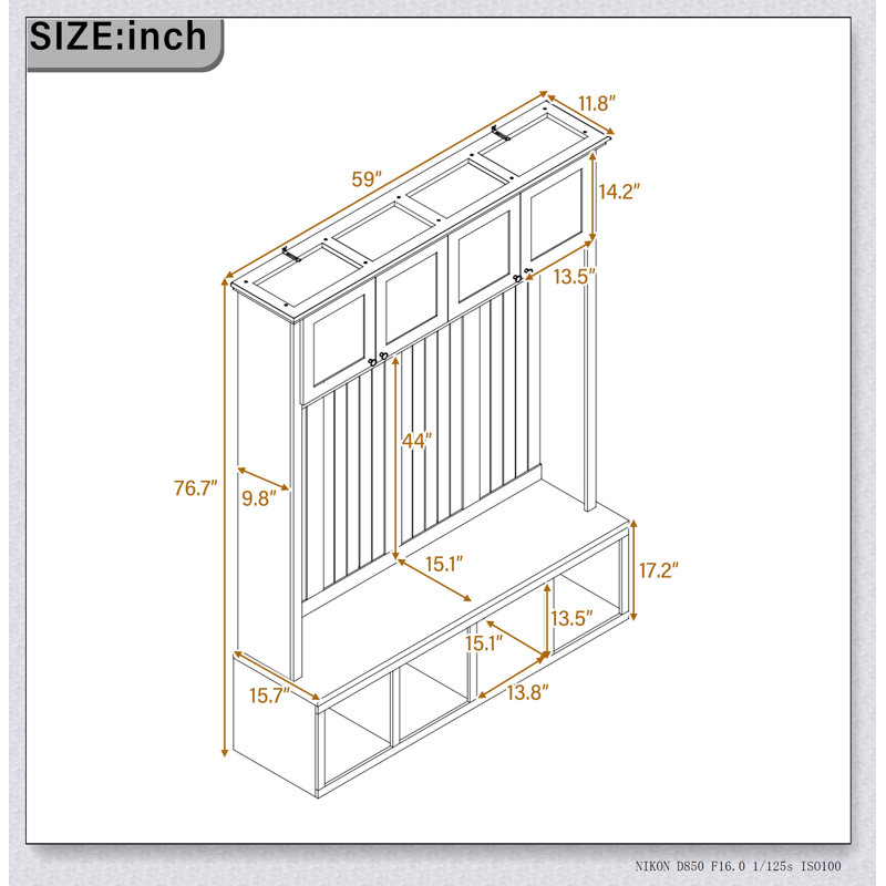 Portemanteau d'entrée avec banc et rangement VIBE HAUS