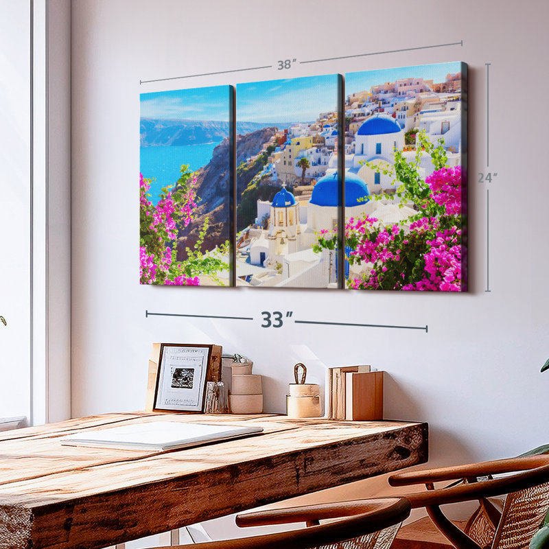 Architecture "Oia Perspectives sur toile" sur, H 24 po x l 38 po x P 1,25 po