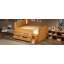 Lit double en bois avec lumière DEL, tiroirs de rangement-1670988510
