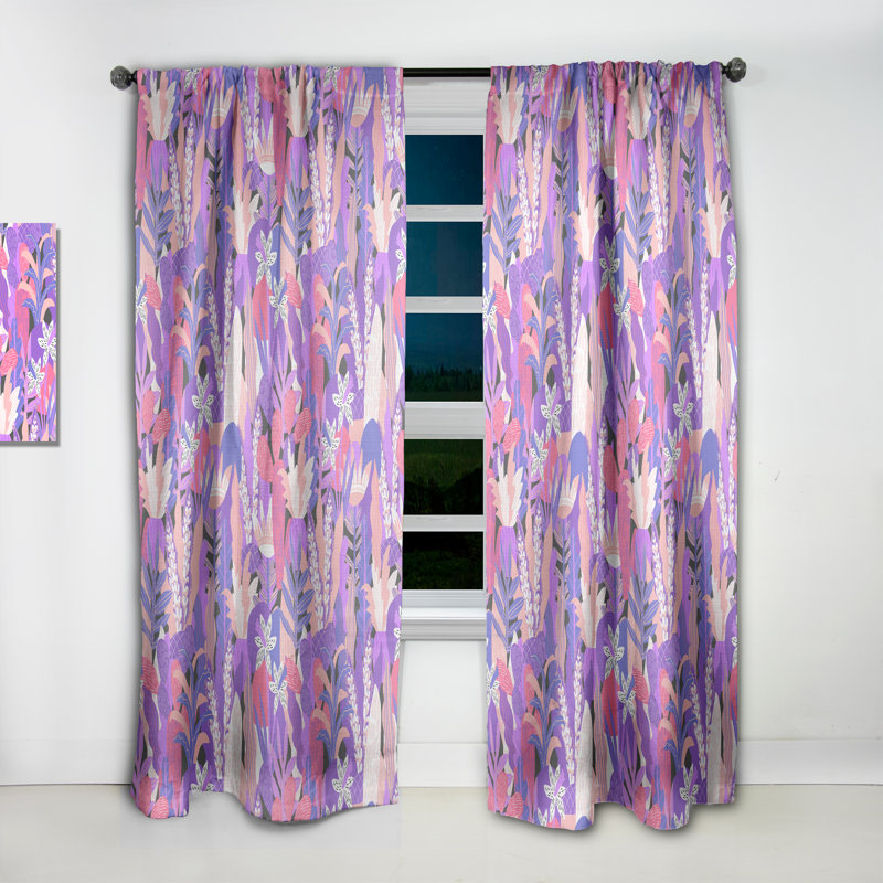 Panneau de rideau simple occultant et fantaisiste Mid-Century, L 52 po x L 63 po