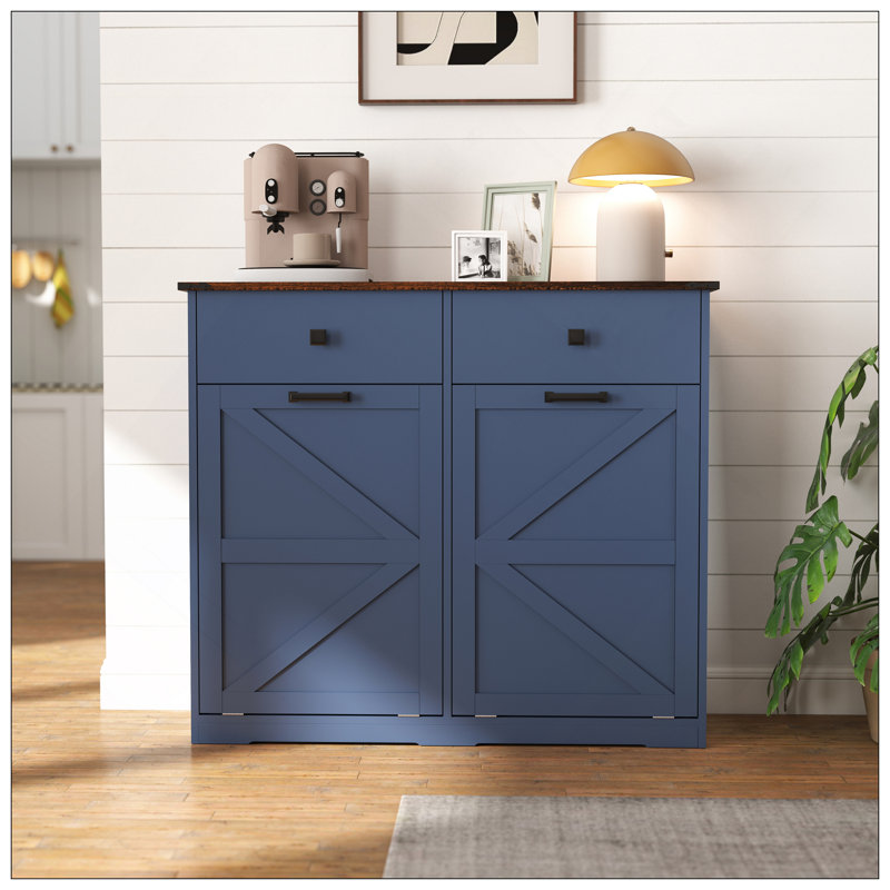 Armoire poubelle double inclinable Farmhouse Blue