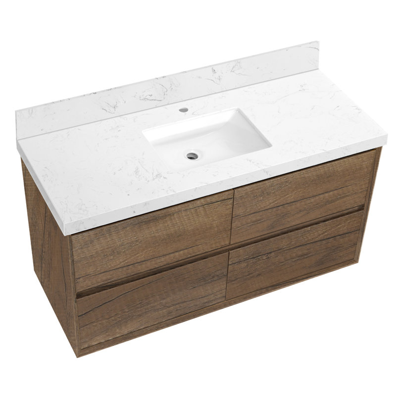 Ensemble de meuble-lavabo mural 48 po, 48", Brun