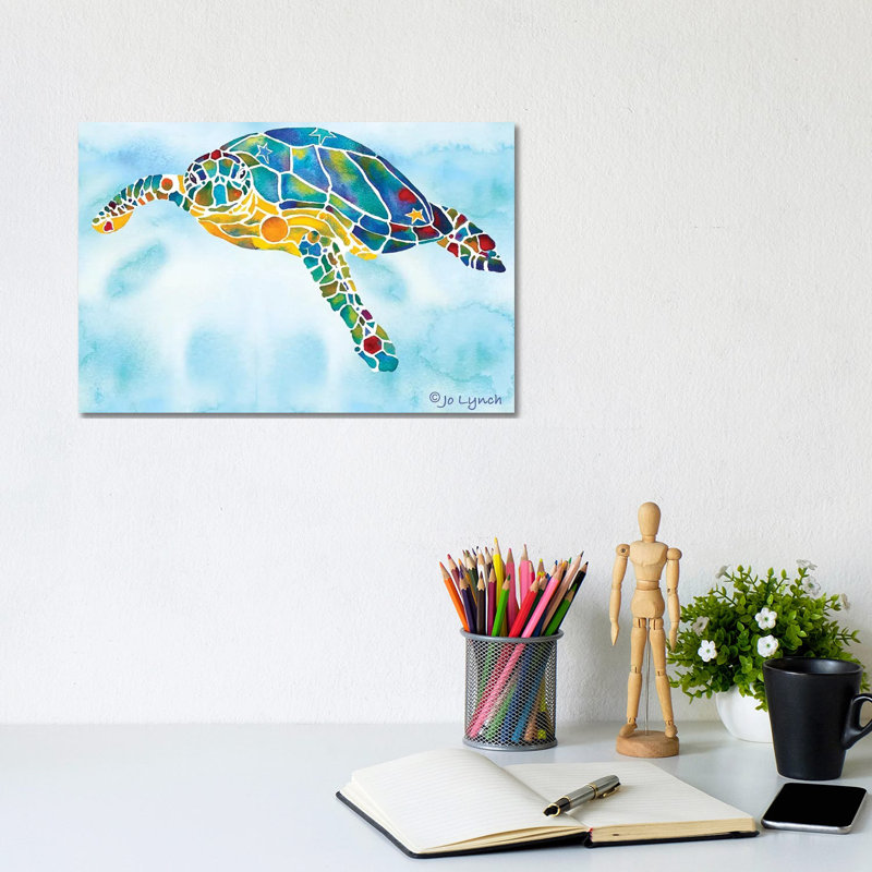 Sea Turtle VIII by Jo Lynch - Wrapped Canvas Gallery-Wrapped Canvas Giclée, 20.32cm H x 30.48cm W
