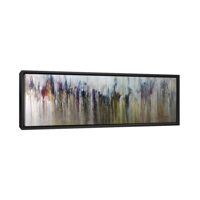 «Cascada Metalica», reproduction sur toile, H 12 po x l 36 po x P 1,5 po, Toile avec cadre noir