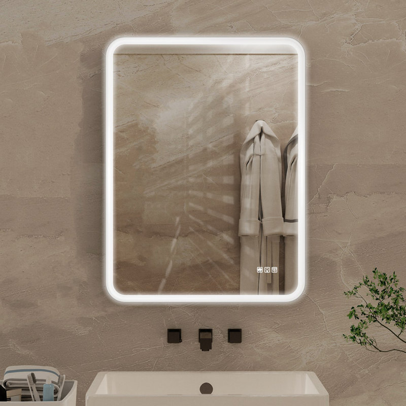 24 X 32 Rectangular Framed Dimmable Anti-Fog LED Wall Bathroom Vanity Mirror Lighted Mirror, 32" x 24"