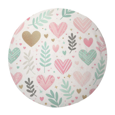 Soft Heart Pop Design Braided Rug