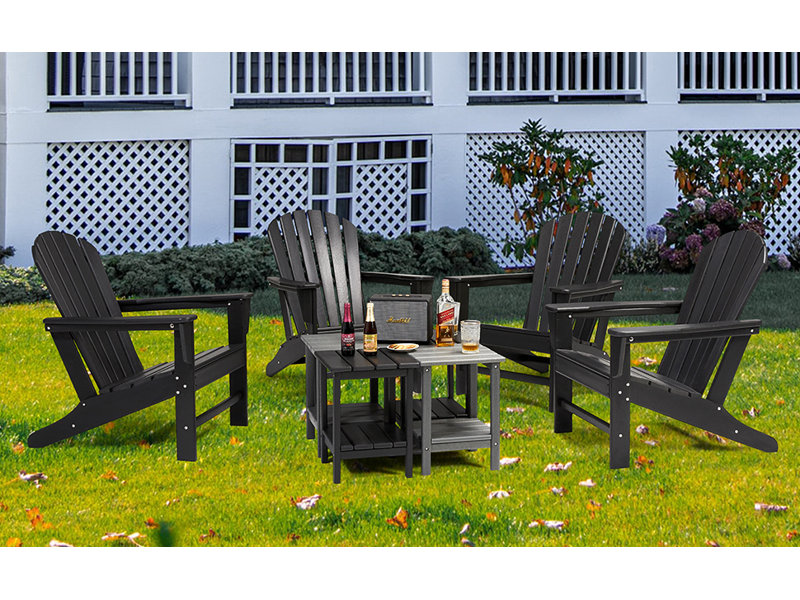 Chaise Adirondack en plastique, Noir
