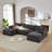 Modern Chenille Cloud Sofa, Freely Combinable-111134581-111134580-111134570