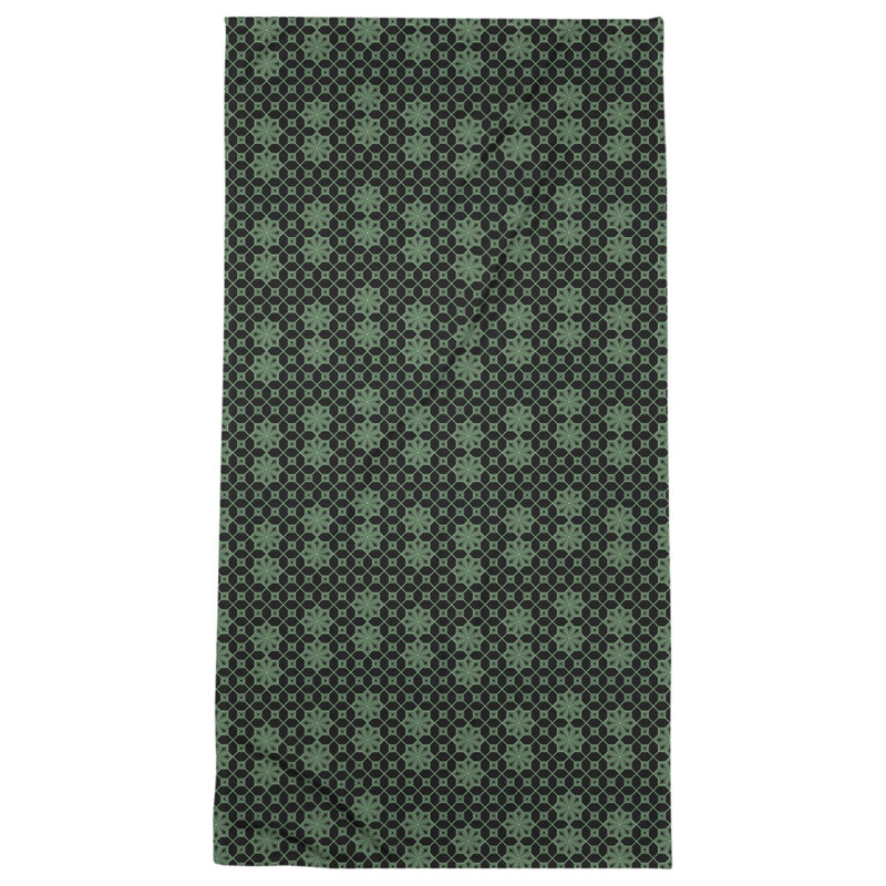 Serviette de bain classique en treillis, Vert/noir