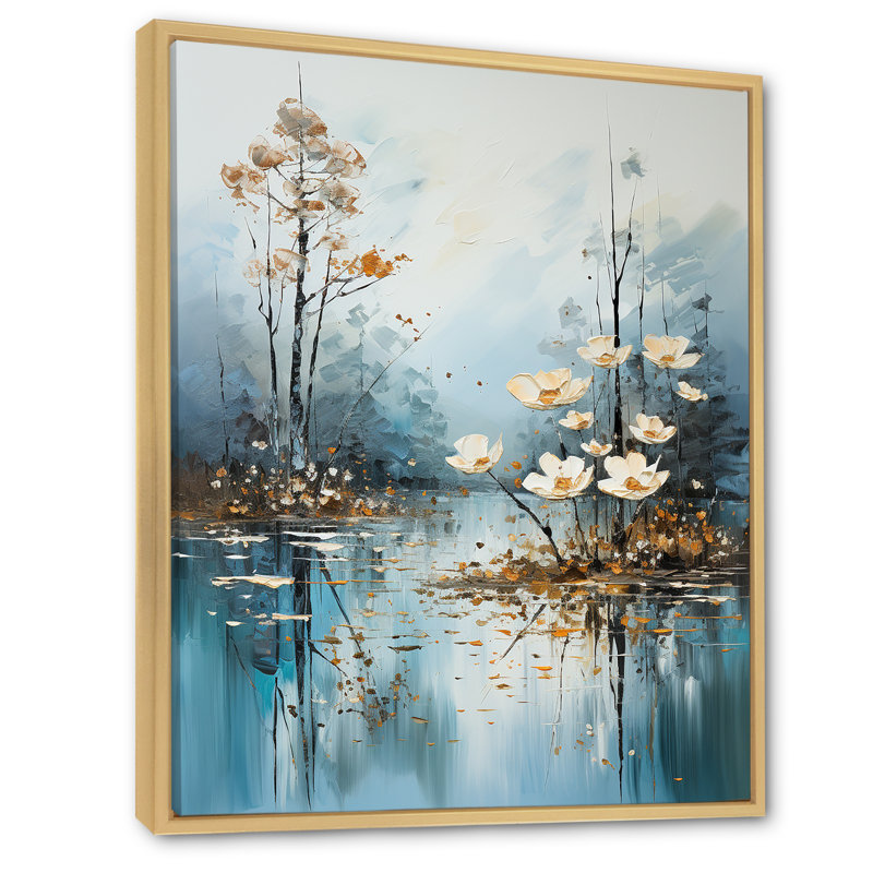 «Minimal River Forest», reproduction d'art sur toile, H 20 po x l 12 po x P 1 po, Cadre naturel flottant