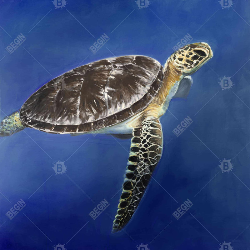 "Tortue dans l'océan" sur toile