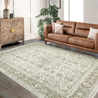 Tapis de couloir antidérapant lavable pour cuisine et couloir, motif floral rétro à poils courts, résistant aux taches