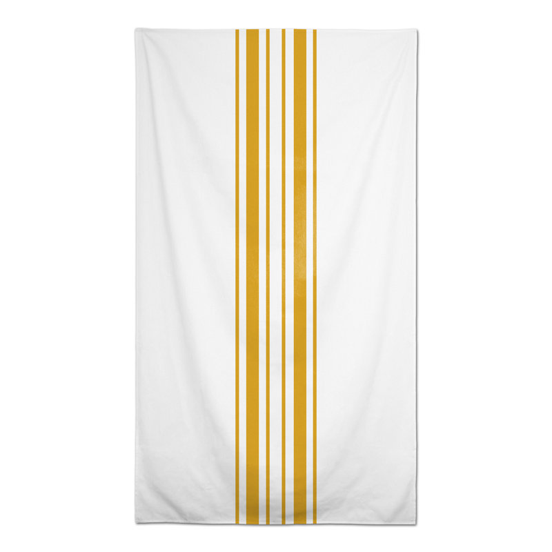 Nappe rectangulaire à rayures en polyester, Jaune