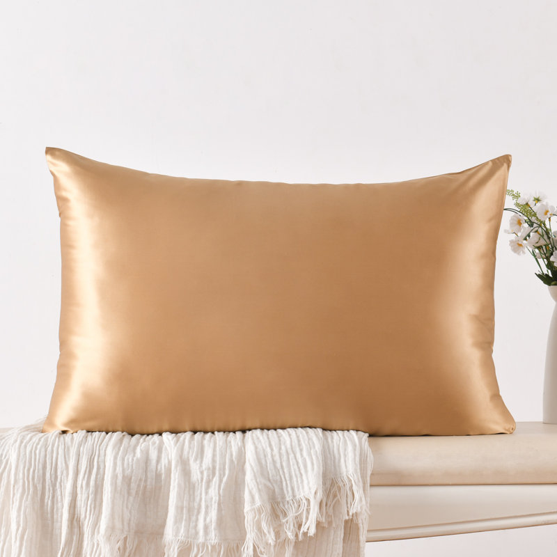 22 momme 100% Mulberry Silk Pillowcases 1 Pair, Gift Box Included, Gold