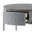 Table de bout moderne ultrabrillante grise avec accents - pieds en métal, construction, plateau de table de 15 mm d'épaisseur, capacité de poids en bois composite de 70 lb, fabrication durable