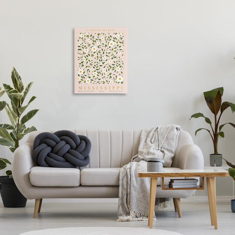 «Mississippi Daisy», art mural sur toile par Kamdon Kreations, H 30 po x l 24 po