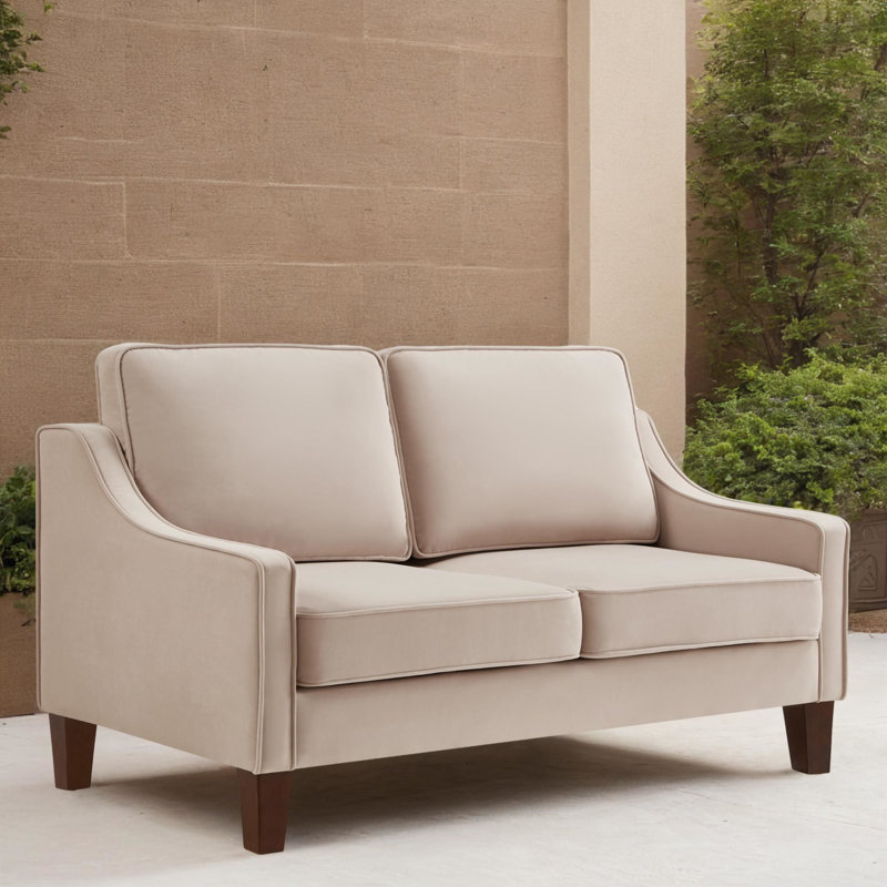 Canapé 52 po, Velours taupe